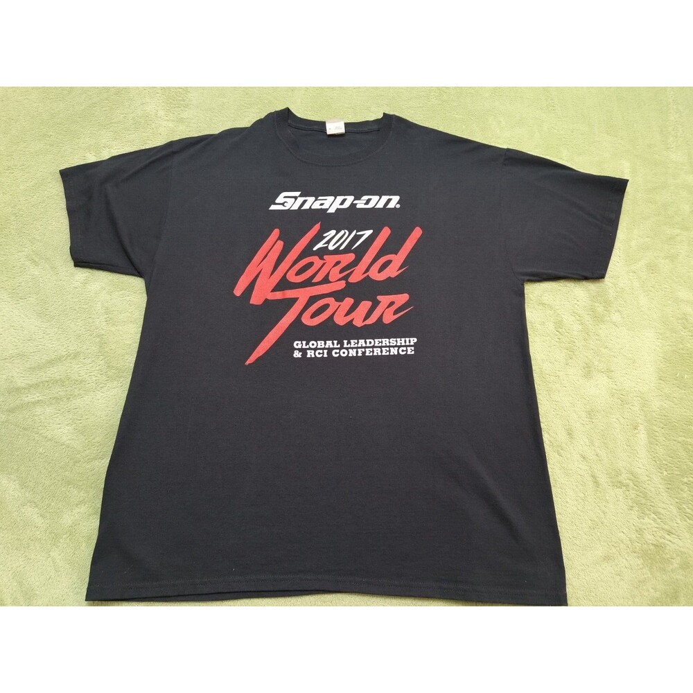 Snap-On Tools Shirt Mens XL Black Graphic Print  2017 World Tour  Short Sleeve